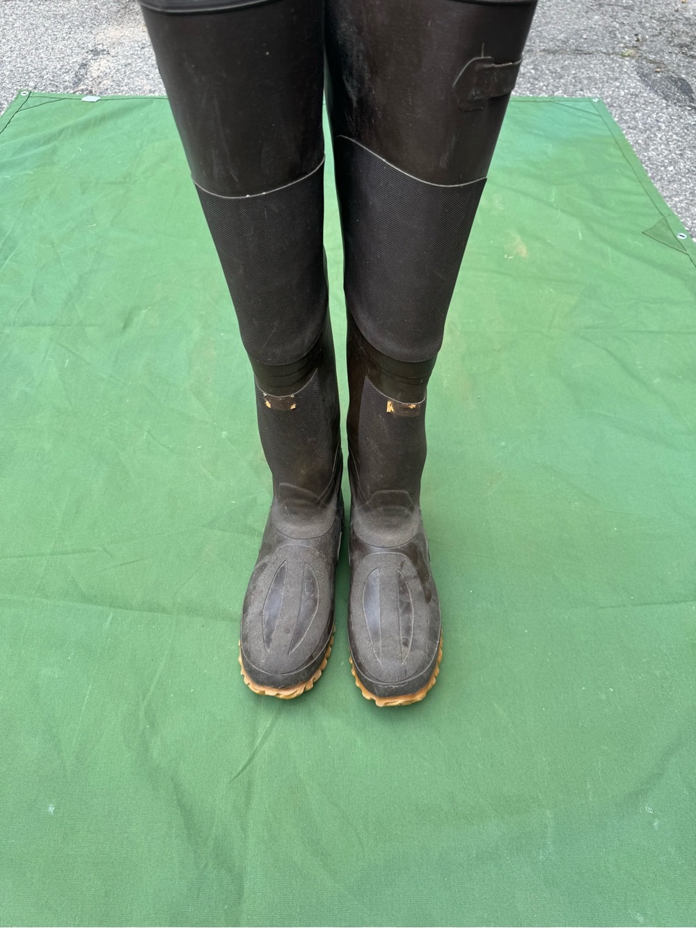 Men's Brown Tall Waterproof Rubber Boots Size 13